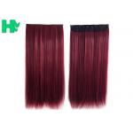 Heat Resistant Fiber Synthetic Clip In Hair Extension Silk Straight For Women for sale