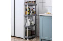 China Crystal 98.5cm Kitchen Storage Racks Plastic Organizer Shelf Four Layer supplier
