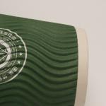 Vertical Ripple Double Wall Paper Cup Personalized Green Recyclable For Coffee