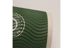 China Vertical Ripple Double Wall Paper Cup Personalized Green Recyclable For Coffee supplier
