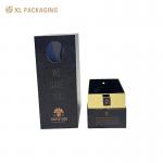 Custom Printed Gold Foil Logo Wine Gift Box Packaging With Window Lid And Base Paper Box Factory for sale