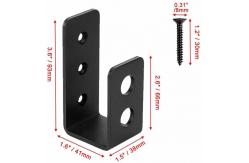 China OEM Custom Black Powder Coated Stamping Metal U Shape Door Barricade Brackets supplier