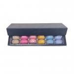 All Black Luxury Kraft Paper Recyclable 12pcs Macaron Packaging Box with Plastic Inner Tray for sale