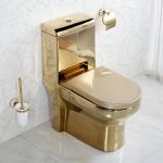 Water Saving Sanitary Gold Toilet Set Washdown Flushing 720x370x800mm for sale
