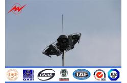 China High way powder coated high mast lighting poles with lifting system supplier