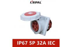 China 32A 5P IP67 380V Oblique Plug-in Industrial Panel Mounted Socket supplier