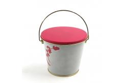 China 0.23mm Round Tin Bucket 5L Small Tin Bucket With Handle supplier