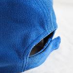 Autumn Winter Polar Fleece Baseball Cap With Debossed Logo Leather Patch