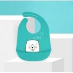 Free BPA Washable Silicone Baby Bibs Adjustable Snaps With Pocket