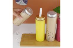 China Beverage Round Plastic Pet Boba Juice Bottles Transparent 450ml With Aluminum Lid supplier