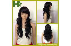 China High Temperature Fiber Long Synthetic Wigs Side Fringe Light Brown supplier