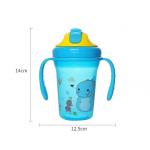 (NEW)  300ml PP Baby Straw Cup with double handle