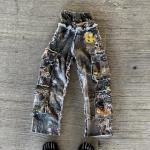 Custom Double Waist Heavyweight Cotton Vintage Acid Wash Sweat Pants Distressed Rhinestone Wide Leg Sweatpants for Men for sale