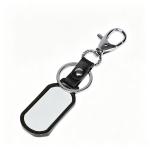 Sublimation Metal Keychain Blanks With Leather Connectors for sale