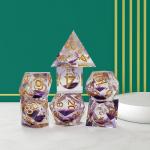 Purple flowing sand Resin multi -noodle tablet game dice set  dnd dice for sale