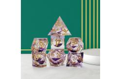 China Purple flowing sand Resin multi -noodle tablet game dice set  dnd dice supplier