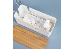 China Plastic Small Cable Management Box With Bamboo Lid supplier
