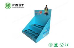 China Customized Offest 4C Printing PDQ Paper Table Top Cardboard Counter Display With Holes supplier