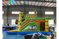 China Zoo Themed Inflatable Bounce House Children'S Playground Water Slide supplier