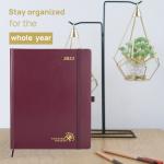 Large Hardback Student Weekly Planner 2023 Bordeaux Leatherette