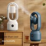 300ml 2 In 1 Air Conditioning Humidifier Vaneless Fan 2000mAh Rechargeable Battery