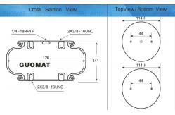 China Big Stroke Rubber Bellows Air Spring Shock Firestone W01-358-7725 GUOMAT 1B5725 supplier