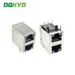 DGKYD21Q418AB2A2D2057 1000Base-T Stackable 2-Port RJ45 With Magnetic Right Angle 90 Degree Ethernet Gigabit Filter PA66 for sale