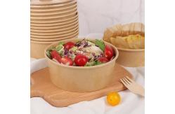 China Custom Hot Soup Disposable Kraft Paper Salad Bowl 46oz With Lid supplier