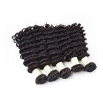 Deep Wave Remy Human Hair Extensions , Natural Color Virgin Mongolian Curly Hair for sale