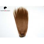 Brazilian Remy Clip In Hair Extension , Colored Straight Weave Human Hair for sale