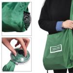 210D Polyester Reusable Grocery Bags Folding Shopping Bags Fold Into Pouch for sale