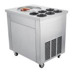 Single Flat Pan Fried Ice Cream Roll Machine With Optional Container for sale