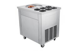 China Single Flat Pan Fried Ice Cream Roll Machine With Optional Container supplier