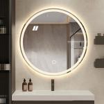 Waterproof Frameless Touch Screen Vanity Smart Led Light Round Bathroom Silver Mirror