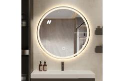 China Waterproof Frameless Touch Screen Vanity Smart Led Light Round Bathroom Silver Mirror supplier