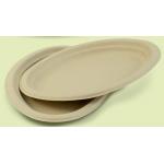 Natural Bagasse Biodegradable Oval Plate Eco Friendly Compostable Plates for sale