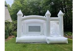 China Commercial Party White Bounce House Slide Combo Inflatable Bouncer PVC Jumping Bouncy Castle supplier