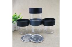 China Stackable Black Screw Cap 438 Ml 51g Transparent PET Jar supplier