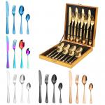 Eco Friendly Stainless Steel 16pcs 24pcs Cutlery Set With Custom Logo for sale