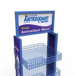 Demountable Water Bottle Display Rack Beverage Display Stand With Casters