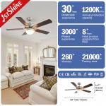 Modern Design Smart Home Remote Control LED Ceiling Fan Light with 2- Coverage