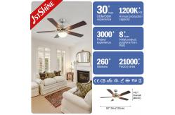 China Modern Design Smart Home Remote Control LED Ceiling Fan Light with 2- Coverage supplier
