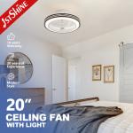110-240V/50Hz-60Hz Home Office 1stshine LED Ceiling Fan with 6 Speeds Remote Control for sale