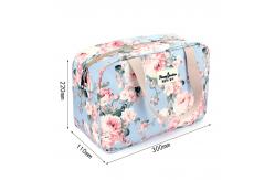 China Flower Design Polyester Cosmetic Makeup Bag Set supplier