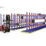 High Capacity Steel Structural Cantilever Rack For Pipes Lumber Sheet Material