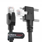 Alvin's CAT6a SF UTP GigE 10m Vertical Screw Lock Left Angle