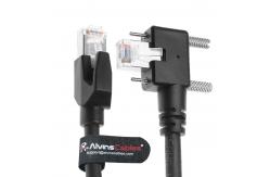 China Alvin's CAT6a SF UTP GigE 10m Vertical Screw Lock Left Angle supplier