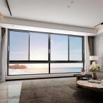 Fluorocarbon Spray Aluminum Sliding Window For Living Room / Kitchen for sale