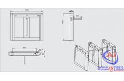 China Office Entrance Stainless Steel Drop Arm RFID Turnstile With 600mm Passage Width supplier