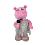 Unwashable Cute Plush Dolls Musical Hippo Design Embroidery Logo 12 Inch for sale